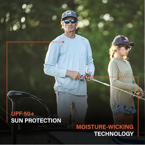 Simms SolarFlex Crewneck Long Sleeve Fishing Shirt for Men: UPF 50+ Sun Protection, Quick-Dry, Odor-Resistant (Sunrise/Sun Glow, X-Large)