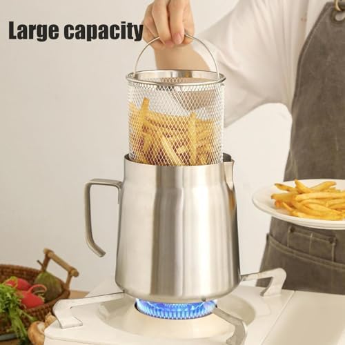 Stainless Steel Oil Filter Pot, Home Oil Fryer Strainer, Stainless Steel Oil