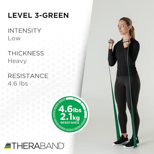 THERABAND Resistance Band, Black, Special Heavy, 50-Yard Roll, Latex Elastic Band for Exercise