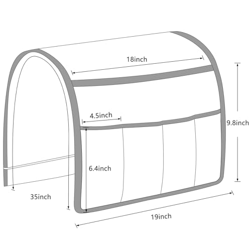 Non-slip Couch Organizer Armchair Caddy, Oxford TV Remote Control Holder Bedside Caddy with 5 Pockets for Key Glasses Phone Magazine Holders. - size: 35''x18''