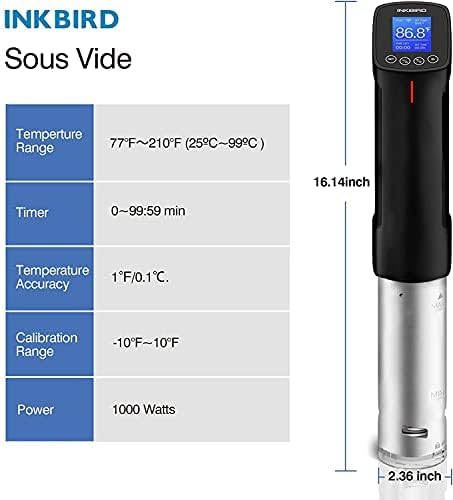 INKBIRD WIFI Sous Vide Cooker Bundle with Vacuum Sealer Machine,1000W Sous-Vide Cooker Immersion Circulator with 14 Preset Recipes on APP and Thermal Immersion with Timer