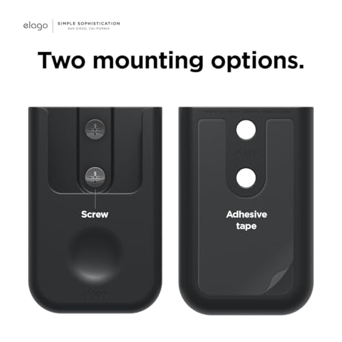 elago Universal Remote Holder Mount Compatible with Apple TV Remote and All Other Remote Controls - Adhesive Tape or Screw Mounting Options, Available Wired Charging [Small] [3rd & 2nd Gen] [Black] - color: Black, size: Small - 2&3 Gen