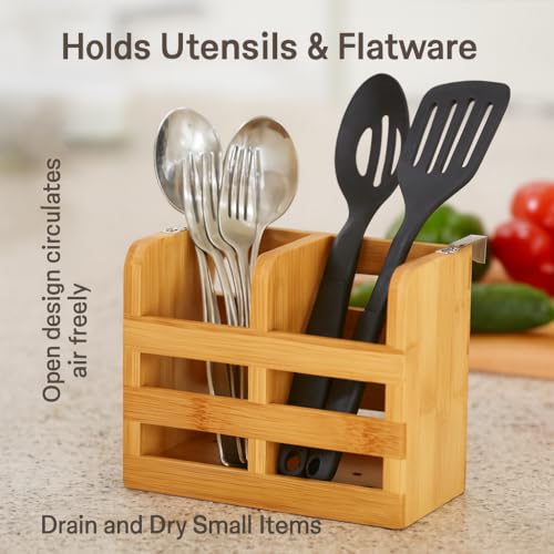 HIC Kitchen Dish Rack Caddy for Folding Dish Drying Rack (#97086), Natural Bamboo - style: Drying Rack Caddy