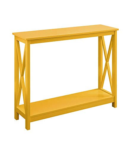 Convenience Concepts Oxford Console Table 39.5" - Sofa Table with Storage Shelf, Transitional Entryway Hall Table for Living Room and Bedroom, Display Foyer Table, Yellow - color: Yellow