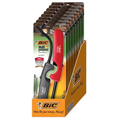 BIC Multi-Purpose Classic and Flex Wand Combo Lighter Pack, Assorted Handle Colors, 20-Count