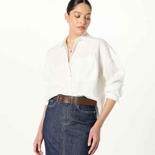 The Drop Women's Avila Classic Linen Button Down