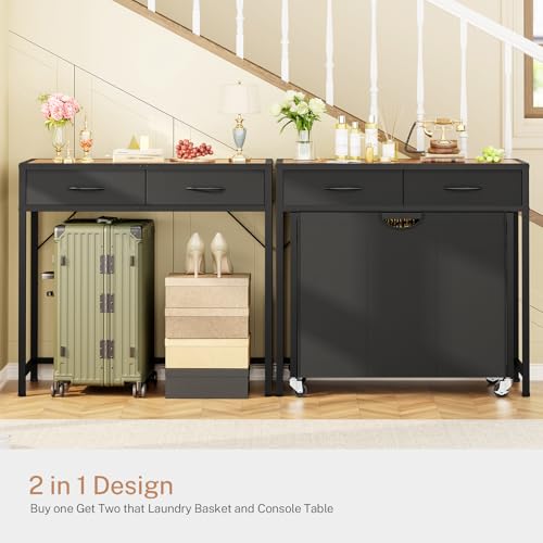 Laundry Sorter, Rolling Laundry Hamper with 3 Section Pull-Out Bags, Laundry Basket Organizer with 2 Drawers & 2-Tone Top Panel, Laundry Hamper with Wheels for Laundry Room Organization, Bathroom - size: 120 L with 3 Section