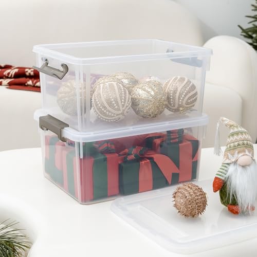 Citylife 17 QT Plastic Storage Bins with Lids Latching Stackable Storage Containers for Organizing Large Clear Storage Box for Garage, Craft, Toys, Closet, Home, 1 Packs - size: 1 Pack-17QT-N