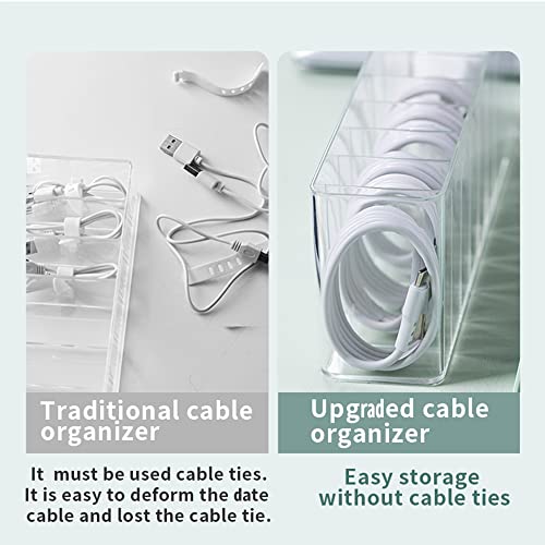 Charger Cable Cord Storage Organizer Box - 3 Pack With Lid - Easy Storage Without Cable Ties - style: Stackable,minimalist