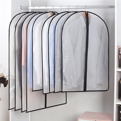 Clear Suit Bags for Closet Storage,40" Garment Bag for Storage,12 pack Garment Bags for Hanging Clothes,Breathable Lightweight Dust Proof Cover with Study Full Zipper for Coats,Jackets - size: 12pcs 24'' x 40''