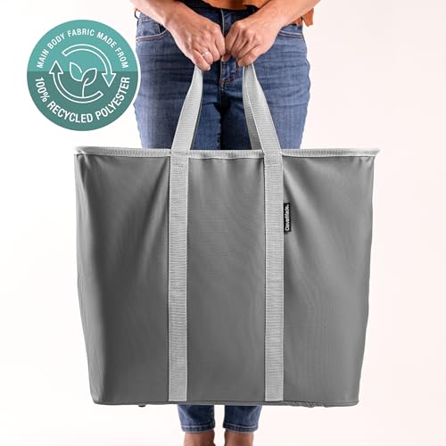 CleverMade Collapsible Laundry Caddy – Foldable Laundry Hamper & Tote, XXL 64L Pop-Up Laundry Basket with Handles, Space-Saving Laundry Organizer for Home & Travel, 2 Pack - Charcoal Gray - color: Charcoal Gray