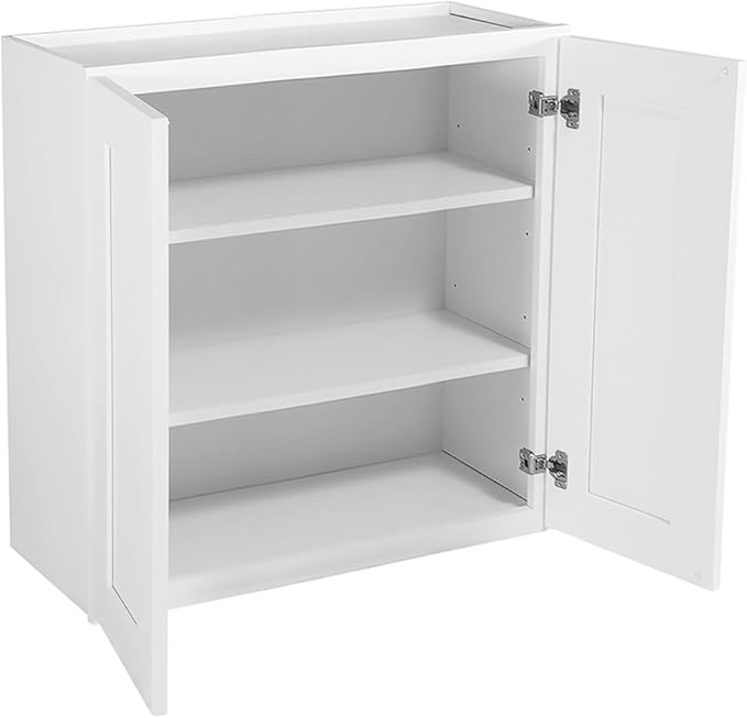 Design House Brookings Shaker Unassembled Wall Kitchen Cabinet W2430, 24 W x 12 D x 30 H, Painted White, Solid Wood, Design House, 561720