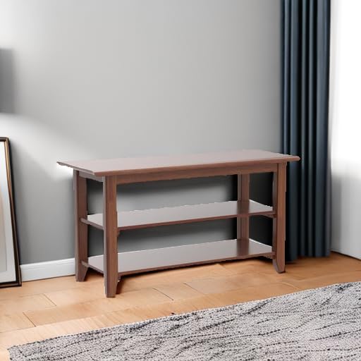XKZG Storage Bench Wooden Shoe Rack Bench Rustic Solid Wood Entryway Bench (Brown,31.5") - color: Brown, size: 31.5"W x 11.8"D x 16.5"H