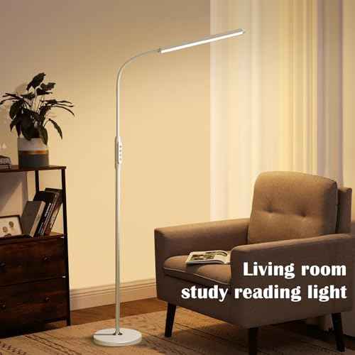 Bright LED Floor Lamps Touch and Remote Dimming for Eyelash Extension Tattoo Manicure Craft Drawing Makeup Living Room Bedroom Office Adjustable Gooseneck Standing Reading Lights esthetician lash lamp