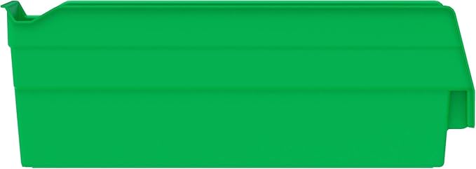 Akro-Mils 30110 Plastic Shelf Bins, Heavy Duty Storage Bins for Garage, Closet, and Drawer Organization, 12-Inch x 3-Inch x 4-Inch, Green, 24-Pack