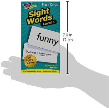 Trend Enterprises: Sight Words Level 1 Sill Drill Flash Cards, Dolch and Fry Words, Sentence Context, Great for Skill Building and Test Prep, 96 Cards Included, for Ages 6 and Up