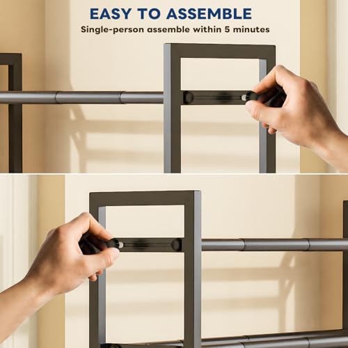 Mavivegue 19“- 43” Adjustable Shoe Rack, 3 Adjustable Length, 3 Tier Expandable Shoe Rack for Closet, Entryway, Shoe Shelf, Black - color: Black, size: 3 Tier