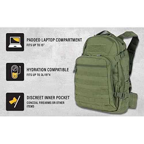 CONDOR Venture Pack - Tactical Backpack - Military, Survival, First Responders - Laptop Sleeve