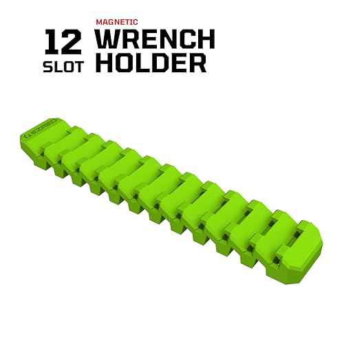 EZRED FWR12-G Magnetic Flexible 12 Slot Wrench Rack Holder Non-Marring Slim Design Storage Organization