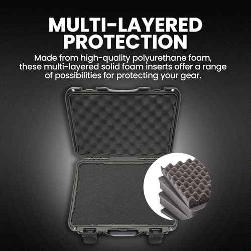 NANUK 910 Hard Case with Foam Single Sporting Gear, IP67 Waterproof Hard Storage, Made in North America Short Case with foam? (14.3¡¯¡¯ x 11.1¡¯¡¯ x 4.7¡¯¡¯)