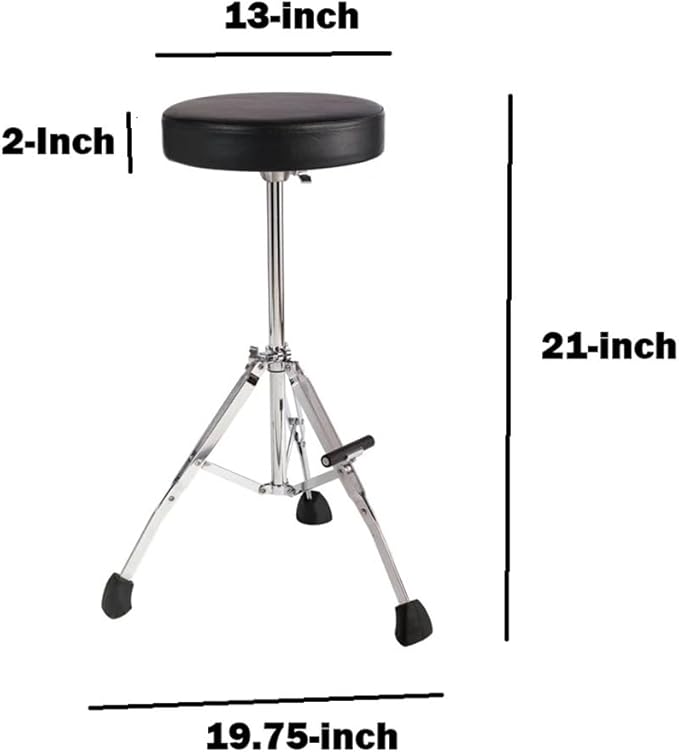 Gibraltar GGS10T Short 21" Stool with Round Seat, Fold Up Tripod with Foot Rest