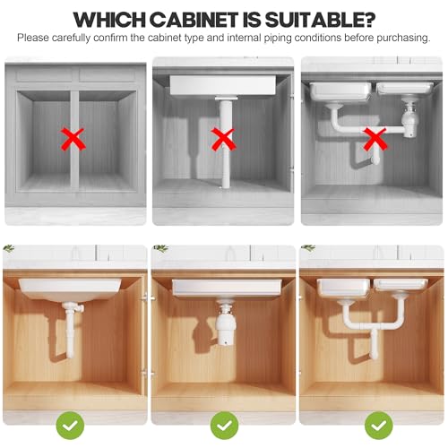 1 Pack Expandable Under Sink Organizers And Storage With Upgrade Ball-Bearing Slide Tracks,2-Tier Pull Out Under Cabinet Organizer Height Adjustable,Slide Out Under Sink Drawers-Black(Patent Pending)