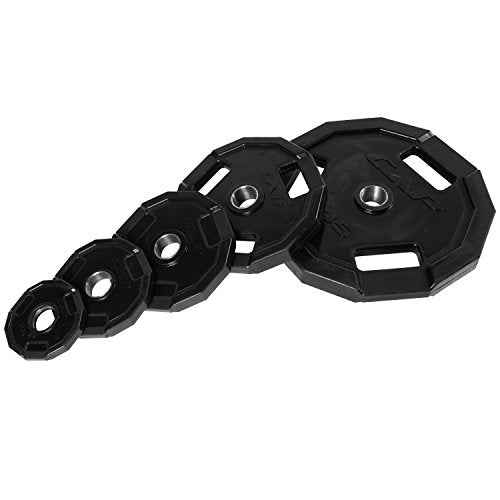 CAP Barbell 12-Sided Rubber Olympic Grip Weight Plates, Black | Multiple Sizes