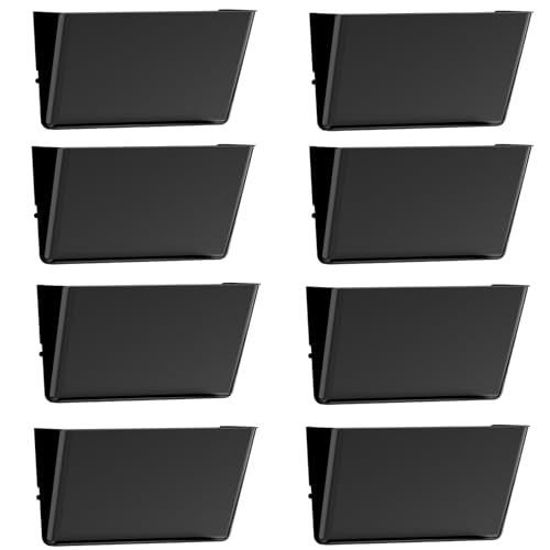 Gawerk Clear Acrylic Single Pocket, Plastic Hanging Wall Mount File Holder for Office Home (Black, 8 Pack) - color: Black, size: 8 Pack
