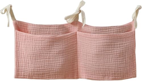 Bedside hanging bag for storing baby milk bottles and blankets - Baby diaper folding bed organizer bag - Gray - color: grey
