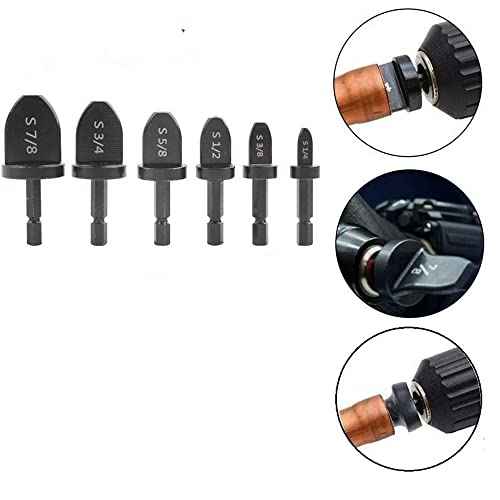 6pcs HVAC Repairing Set Air Conditioner Copper Tube Expander Swaging Tool Manual Pipe Swage Expander Drill Bit Soft Copper Tubing Bit with 1/4'', 3/8'', 1/2'', 5/8'', 3/4'', 7/8' Bits