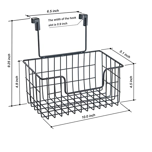 JUNCHU CHERRY Wire Hanging Storage Basket 2 Packs, Wall Mounted Kitchen Bathroom Storage Basket, Home Multi-Functional, no Punching, Bearing Strong, Suitable for Home, Office,Black - color: Black