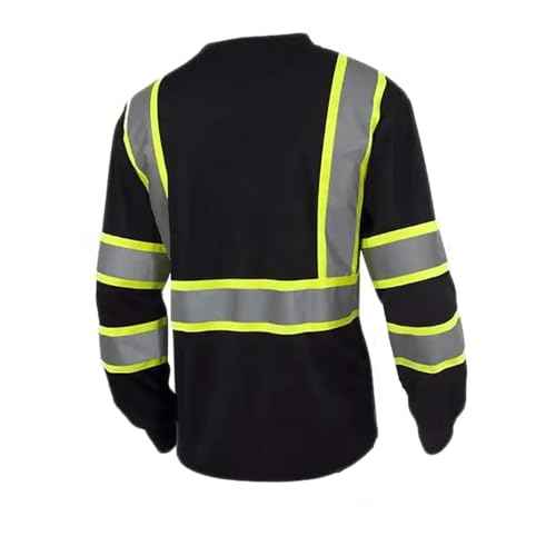 Apparel High Visibility Shirts, Long Sleeve Hi Vis Reflective Safety Shirts with Pocket for Men