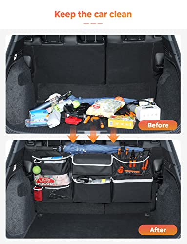 Oasser Car Storage Organizer New Version, Hanging Trunk Organizer with 10 Different Functional Storage Bags for SUV Truck MPV VAN - size: New version-Large
