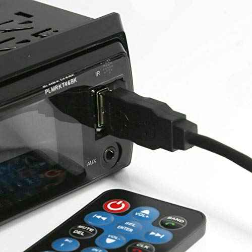 Pyle Marine Headunit Receiver Speaker Kit - In-Dash LCD Digital Stereo Built-in Bluetooth & Microphone w/ AM FM Radio System 5.25¡¯¡¯ Waterproof Speakers (2) MP3/SD Readers & Remote Control-PLMRKT46BK