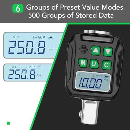 Digital Torque Wrench Adapter Set 1/2" Drive,Electric Wrenches,Snap on Digital Inch Pound Torque Wrench,1/4",3/8" Torque Adapter for Car,Motorcycle & Automotive (12.54-250.8 ft-lb/17-340 Nm)