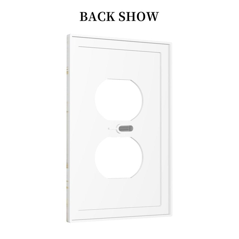 SgEdao Decorative Outlet Covers Luxury Marble Grey Gold Foil Abstract Art 1 Gang Duplex Light Switch Cover Plate Unique Wall Plates for Electrical Outlets Switch Plate Covers for Modern Home Decor
