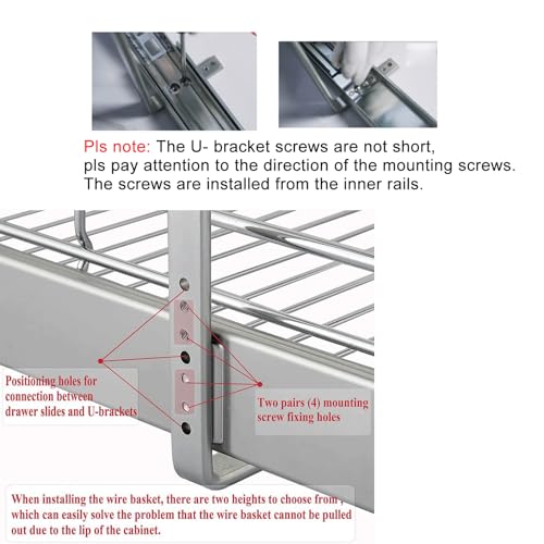 DINDON 2 Tier Pull Out Cabinet Organizer (20" W X 21" D), Double Tier Wire Basket Slide Out Shelf Storage for Kitchen Base Cabinet Organization for Kitchen, Pantry, Bathroom, Chrome - size: 20'' W X 21'' D