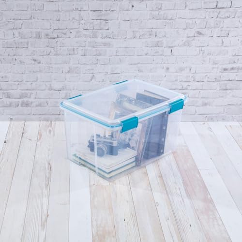 Sterilite 16-Pack Gasket Box, Weather-Resistant Storage Bins with Latching Lids, 54 Quart - Heavy-Duty Organizing Containers for Closet, Bathroom, and Office - size: 54 Quart, style: 16 Pack