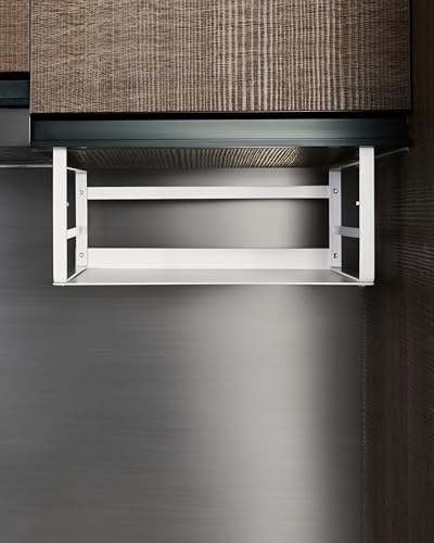 Nxconsu 2 Pack Under Shelf Storage Organizer, Adjustable Knob-Lock Hanging Basket for Kitchen Cabinet Pantry Cupboard Desk, Heavy Duty Metal, 30LB, White, Medium(13.38" W×9.84" D, Interior H 4.88") - size: Medium – 13.4" W