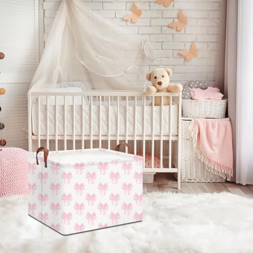 Rectangle Storage Basket with Handles,Collapsible Storage Bin,Books Box,Gift Basket(Shimmer Bowknot) - color: Shimmer Bowknot