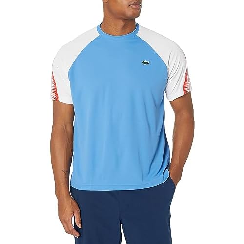 Lacoste Men's Contemporary Collection's Sport Regular Fit Logo Stripe T-Shirt