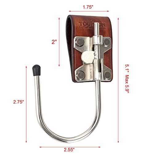 TOURBON Leather Tool Holder Cordless Drill Hook Swiveling Belt Hooks for 2" Belt(Pack of 2 Pieces)