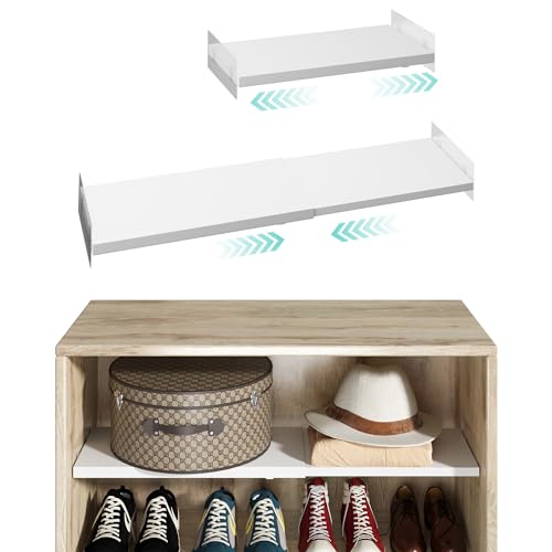 2Pack Adjustable Closet Shelves Organizer, Shelves for Closet Organization, Expandable Tension Shelf Storage Rack for Cabinet Wardrobe Cupboard Kitchen Bathroom - size: 2Pack/Normal, Small, W7.87" x L(17 "~ 31.5")
