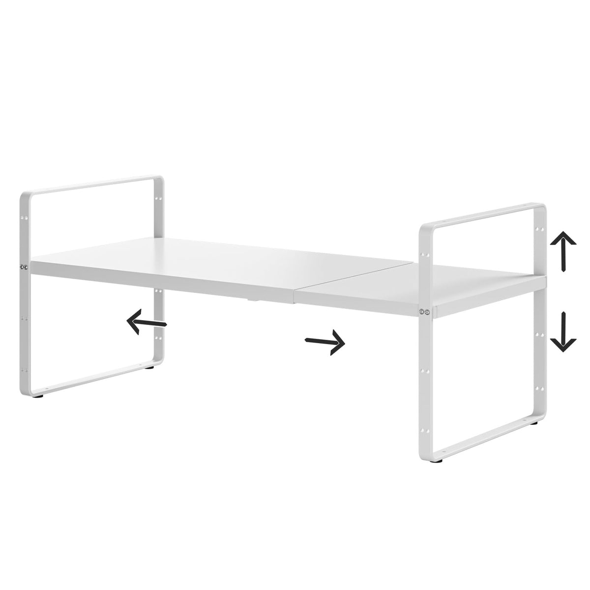 jkxoo 2Pcs Expandable Cabinet Shelf Organizers, 16.5"~27''L, White