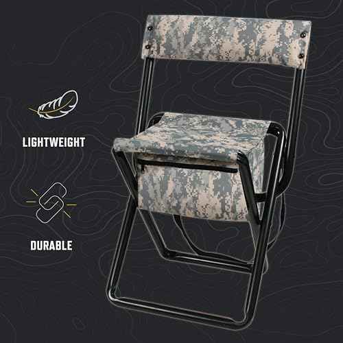 Rothco Deluxe Folding Stool with Pouch, Woodland Camo