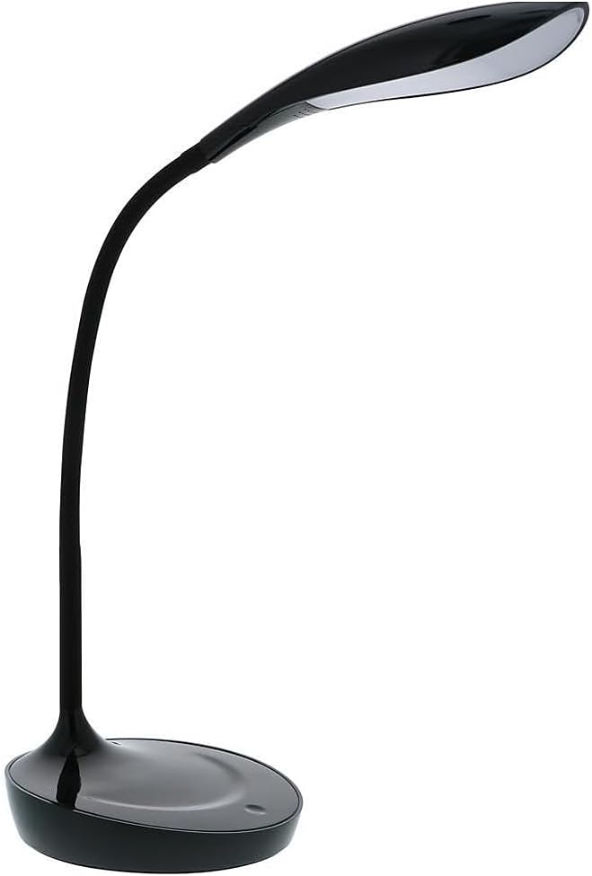 Bostitch Office KT-VLED1502-BLK Gooseneck LED Desk Lamp with USB Charging Port, Dimmable, Black