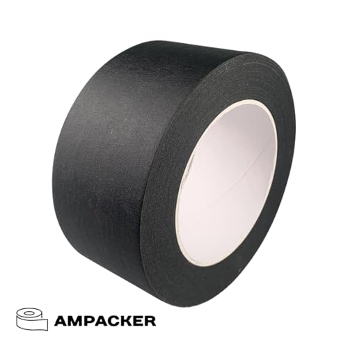 Black Masking Tape,Painters Multipurpose Tape for Home, Office, School Stationery, DIY Art, Crafts, Labeling, 2 Inch X 60 Yard, (1 Roll, Black)