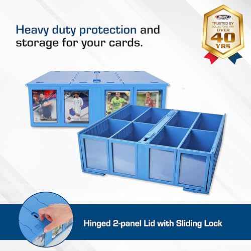 BCW Collectible Card Bin (2-Pack, Blue) | Holds 3200 Cards Each | Includes 4 Dividers Per Bin | Storage for Pok?mon, MTG & Sports Cards