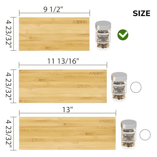 AMBIRD Bamboo Spice Drawer Organizer with Non-slip Mat,4 Tier - 2 Set Jar Spice Rack Tray From 9.5''to 19'', Seasoning Organizer for Kitchen,Cabinet,Drawers,Countertop - size: 8 Pcs x 9.5'' W, style: Natural