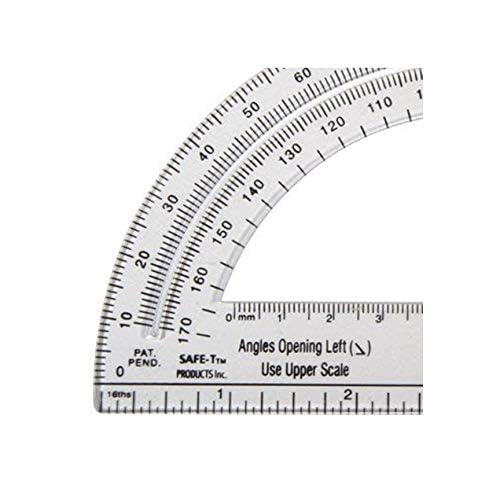 hand2mind Clear 6” Safe-T Protractor Set, 180 Degree Protractor for School, Clear Plastic Protractor Ruler, Geometry Tools, Protractors Bulk for Classroom, Math Teacher Supplies (Set of 24)